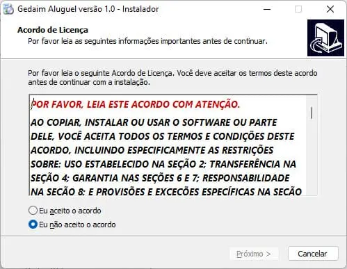 Instalação do Gedaim
